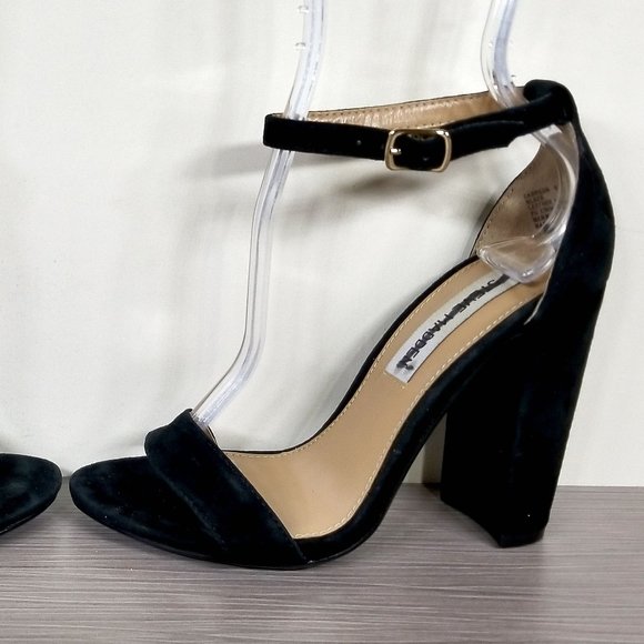 Steve Madden Carrson Block Heel Sandal, Black Suede, Womens Size 5.5 B - Picture 9 of 12